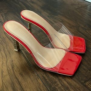 lulus red and clear heels